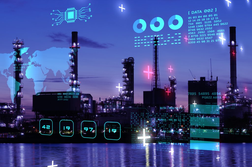 Smart city power energy industry sustainable oil gas plant control IOT internet of thing ICT digital technology futuristic, automation management smart digital technology security and 