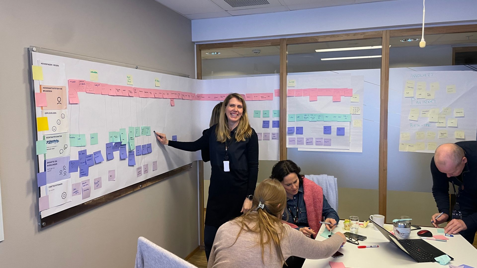 I de innledende workshopene begynte vi  å kartlegge medarbeiderreisen. Her er bilde fra workshop med Statnett. 